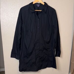 Roaman's Classic Black Shirt Jacket